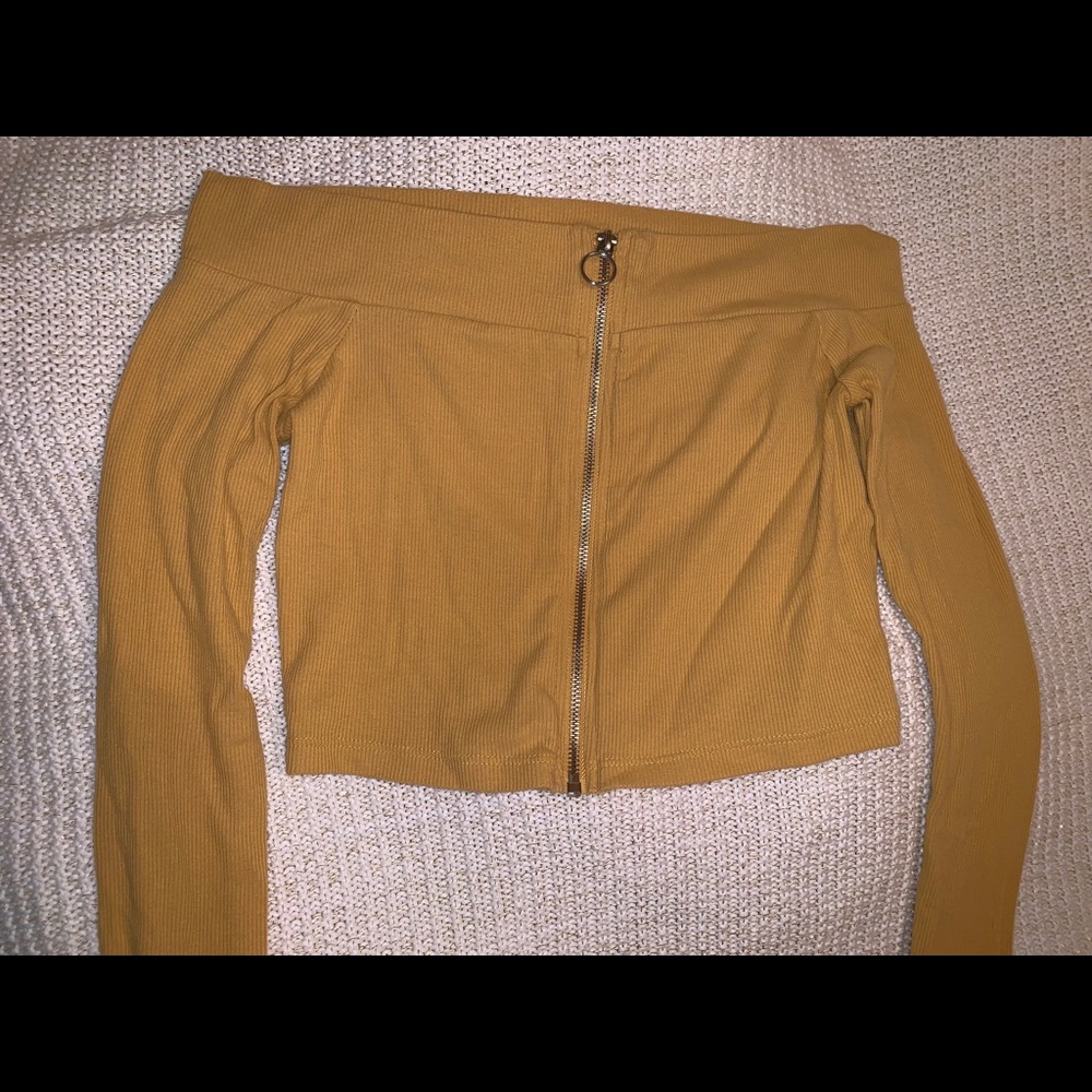 Yellow crop long sleeve